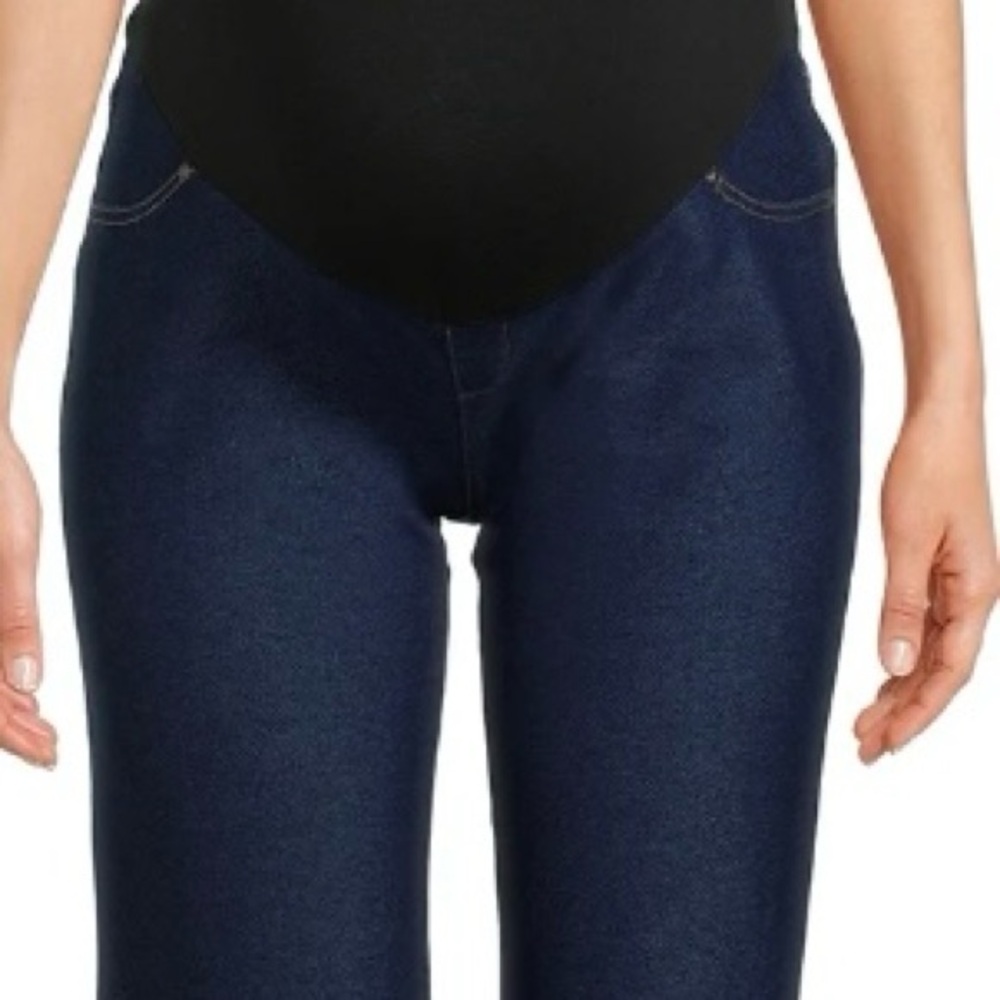 Maternity Blue Jeans Jeggings, Straight Leg Jeggings, 27” Inseam, Size (4-6) - Picture 8 of 11